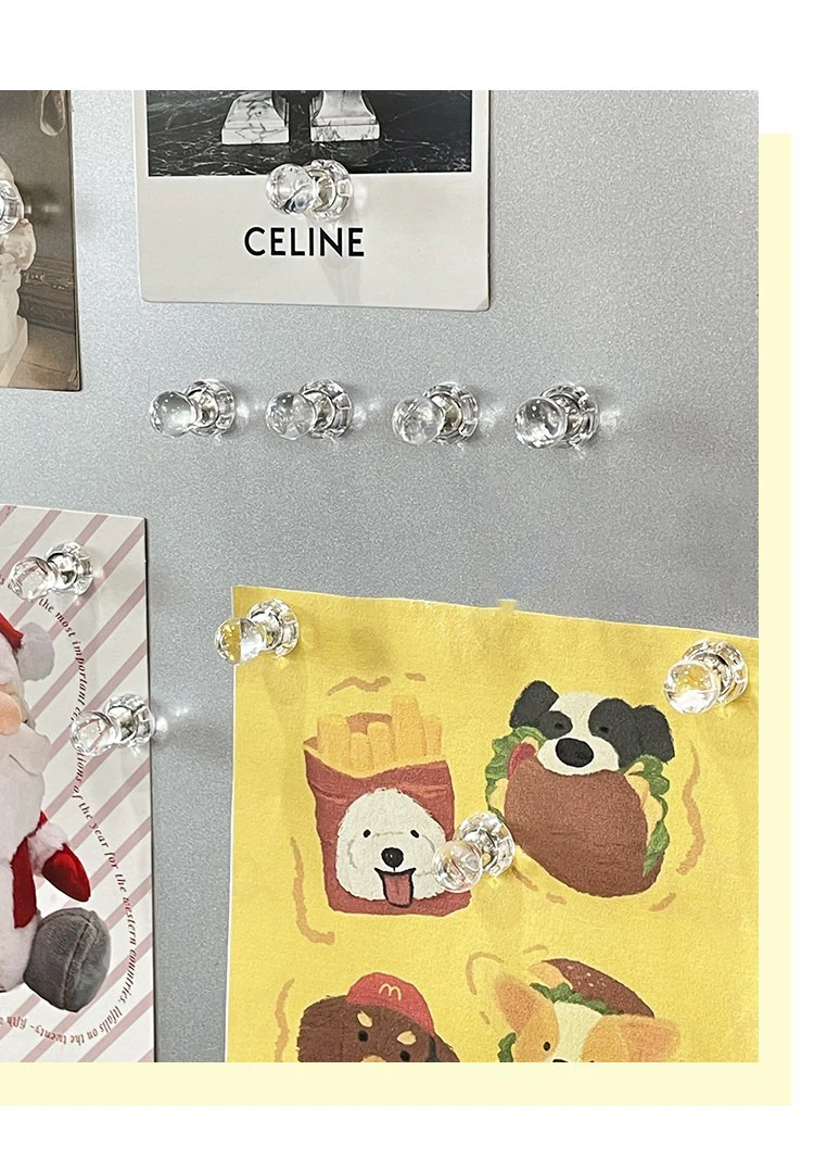 20 Stück Transparente Magnetische Push-Pins Starke Magnete Reißzwecken für Kühlschrank Whiteboard Fotoanzeige Büro Heimdekoration – Detail 5
