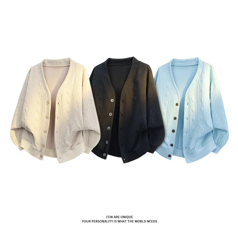 Cardigan vintage à col en V pour hommes, pulls respirants, sweat-shirt Jacquard, vestes décontractées, High Street