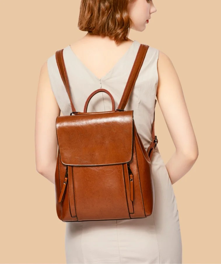 Women Backpack Cross body Shoulder Bag Genuine Leather Girls School Female Natural Skin Book Laptop Rucksack Messenger Bags 배낭