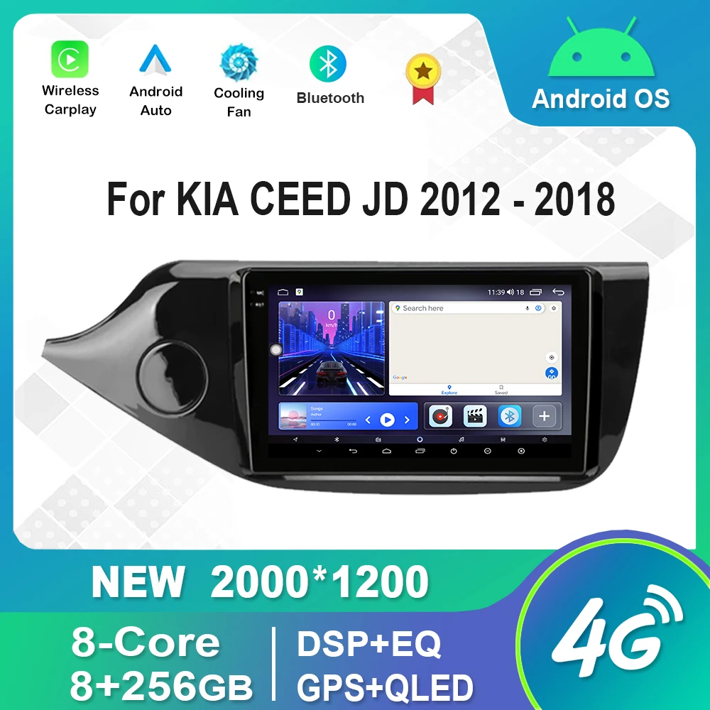 

For KIA CEED JD 2012 - 2018 Android Car Radio Multimedia Player IPS QLED Screen GPS Audio Stereo Bluetooth