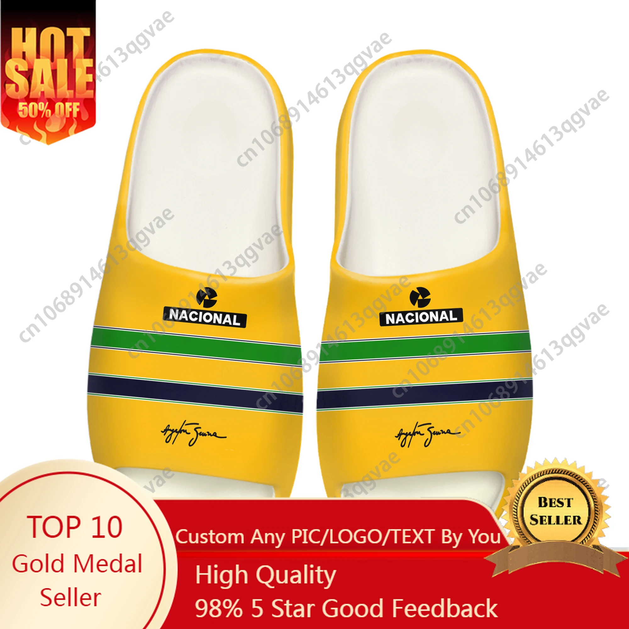 アイルトン・セナ-ソフトソール-スリッパ-メンズ-レディース-ティーンエイジャー-バスルーム-ホーム-クロッグ-カスタム-ウォーターシューズ-サンダル