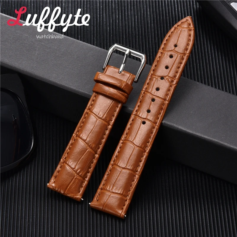 

Кожаный ремешок для часов с бамбуковым узором в стиле ретро, 16 мм, 18 мм, 20 мм, 22 мм, 24 мм, деловой повседневный сменный ремешок для часов