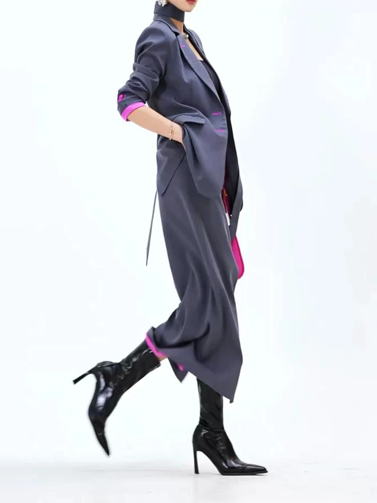 Herfst nieuwe mode woon-werkset voor dames los en afslankend veelzijdig colbert + tweedelige set met hoge taille en halve rok