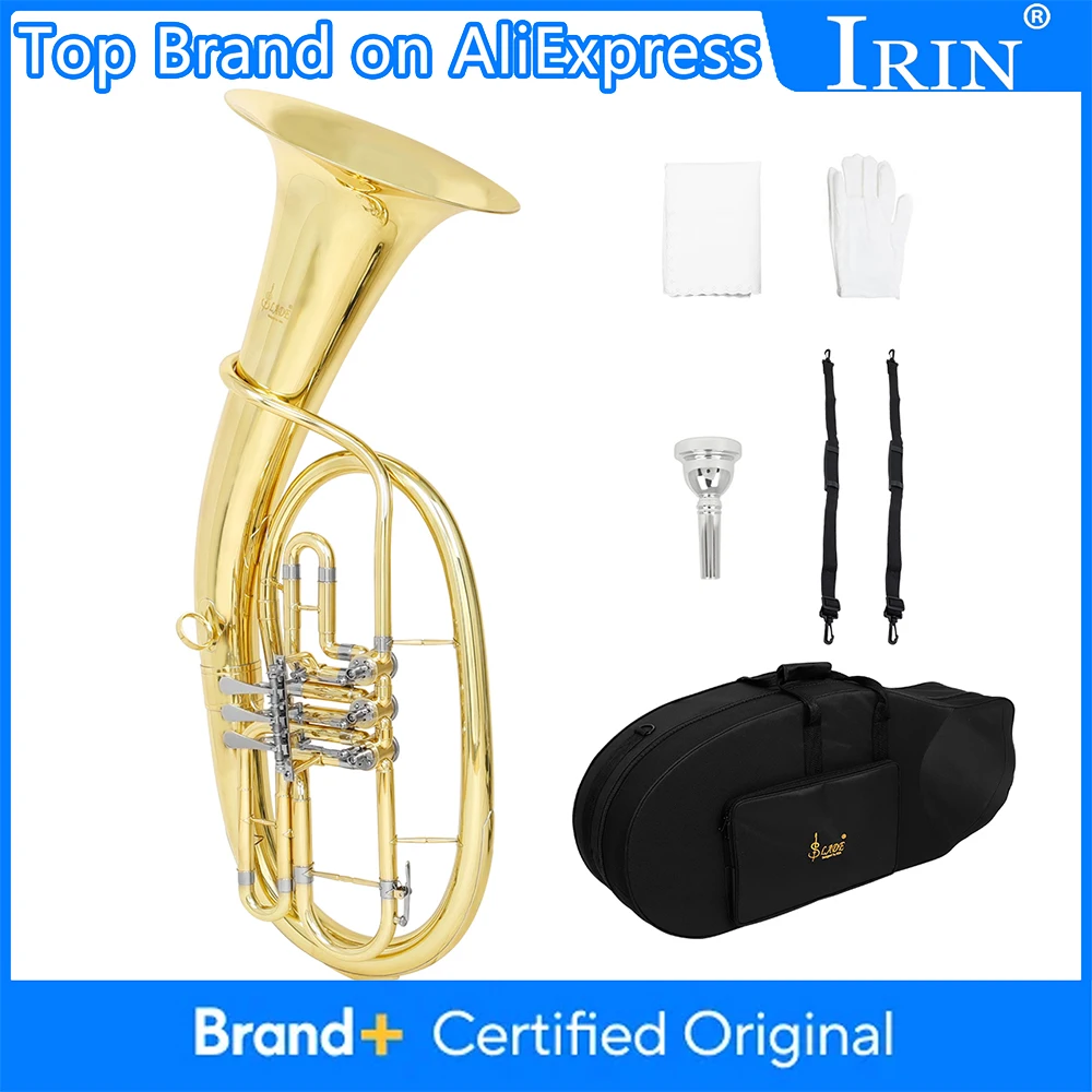 

SLADE Bb Euphonium B-Flat Тройной Ключ Латунный Корпус Золотой Тенор Рог Профессия Латунный Музыкальный Инструмент с Салфетками Перчатки Сумки Набор