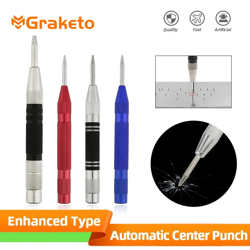 Center Punch  Woodworking Metal Drill Adjustable Kerner Spring Loaded Marker Hand Tools Sets Carpenter Tool