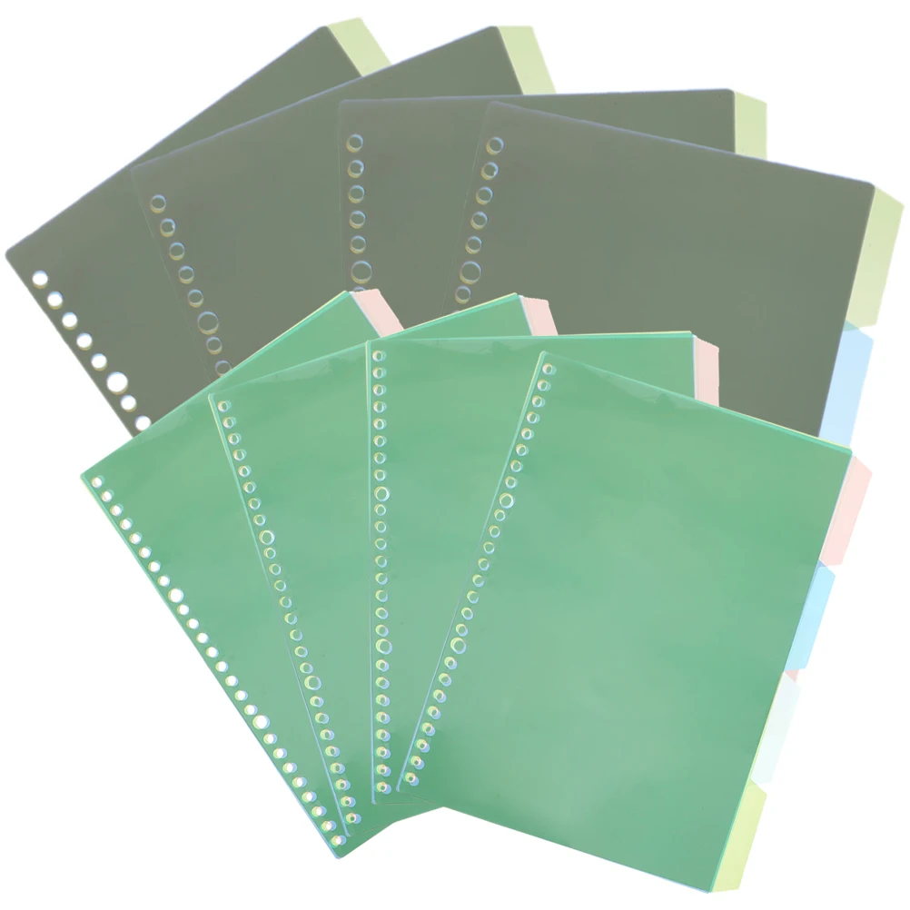 

8 Sets Loose-leaf Divider Binder Dividers Aesthetic Partition Diary Tabs Notebook Pp Extra-wide for Binders Colored