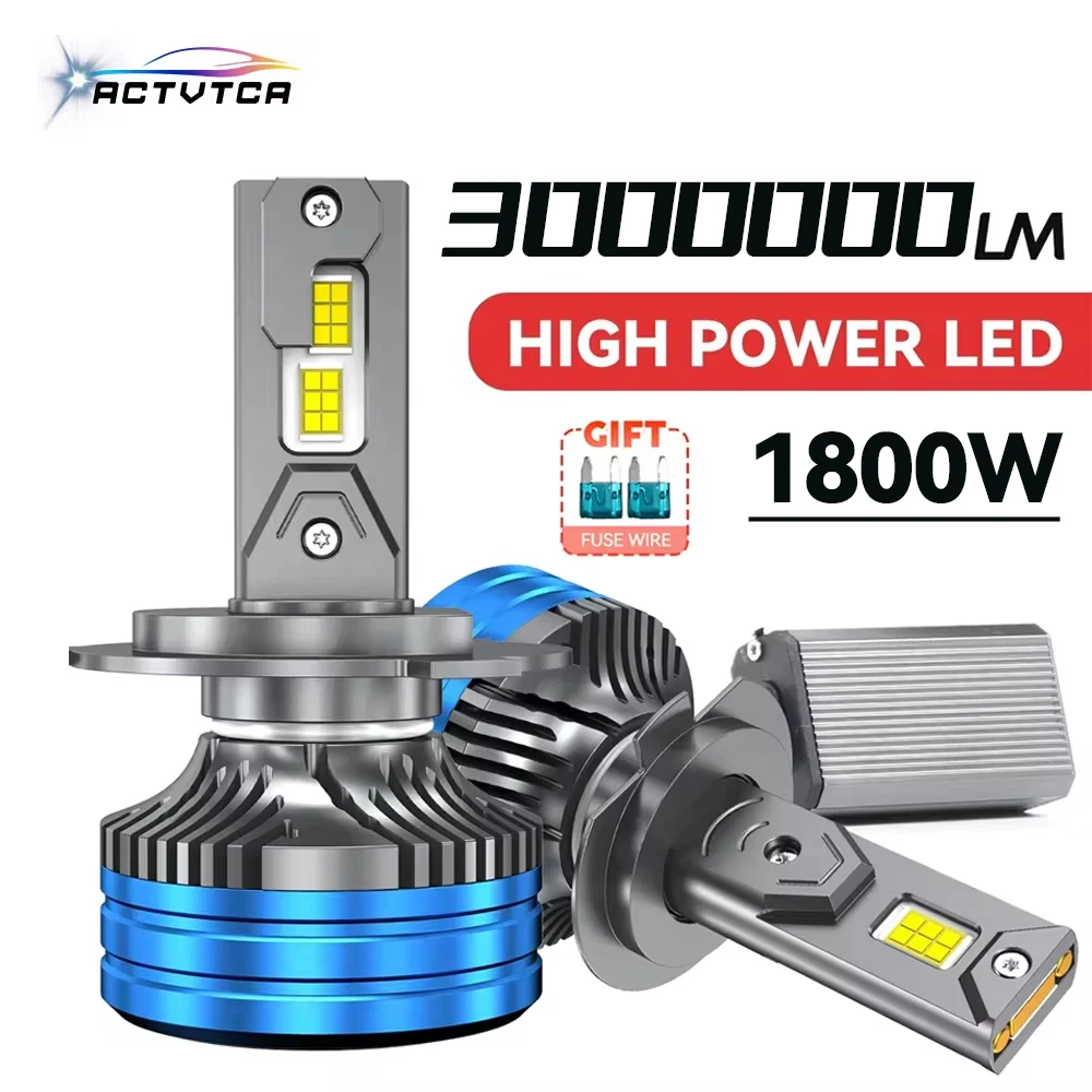 

ACTVTCA 3000000LM H4 H7 Led Headlight H11 H8 H9 9005 9006 9012 HB3 HB4 HIR2 Headlamp 6000K H1 Led Bulbs 1800W Led lights for Car