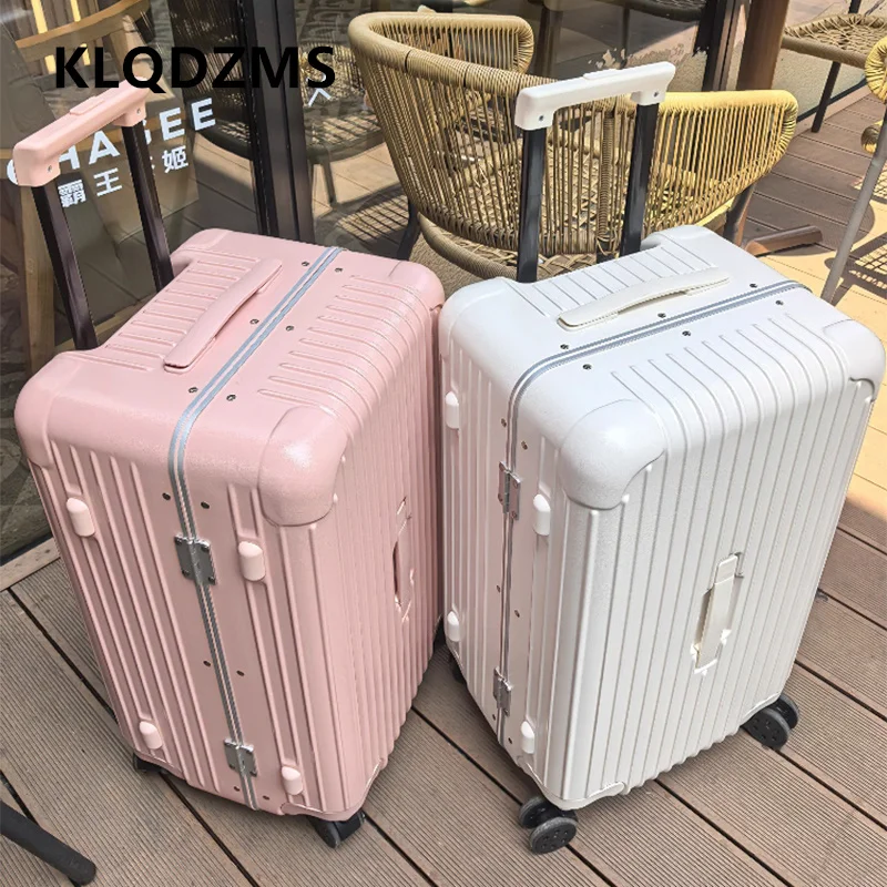 

KLQDZMS Suitcase New 20 Inches PC Boarding Box 24"26"28"30 Inches Large Capacity Trolley Case with Wheels Rolling Luggage