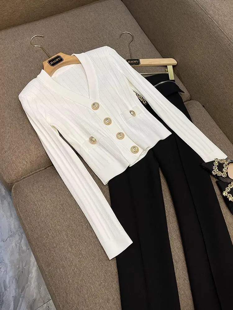 

Высококачественный женский вязаный свитер, кардиган, классический модный зимний свитер 2024, Новое поступление ort Sve V-Ne, застежка на одной пуговице