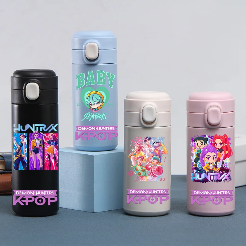 420ML Animated Movie KPop K-Pop: Demon Hunters HUNTR/X Rumi Mira Zoey Jinu Celine Plastic Water Cup Bottle Gourde Children Gift