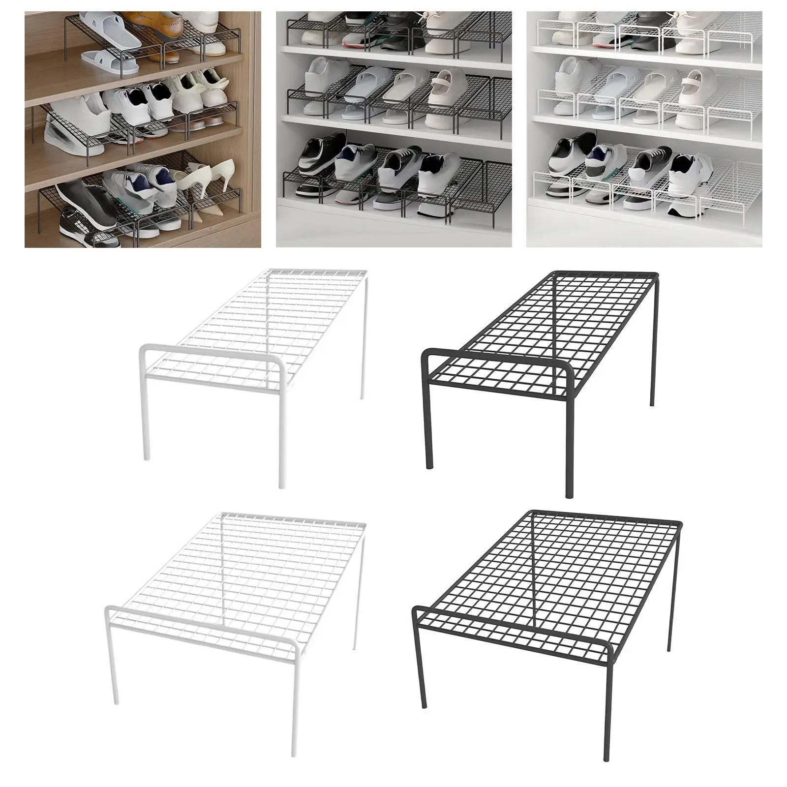 

Shoe Slots Organizer Display Shelf Decoration Fashion Space Saving Storage Rack Shoe Stackers for Home Porch Closet Hall Dorm