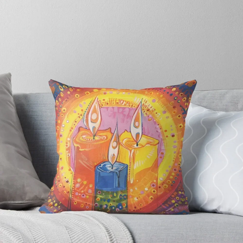 Human Light Candles Painting - 2021 Throw Pillow Marble Cushion Cover pillow cover christmas Pillow