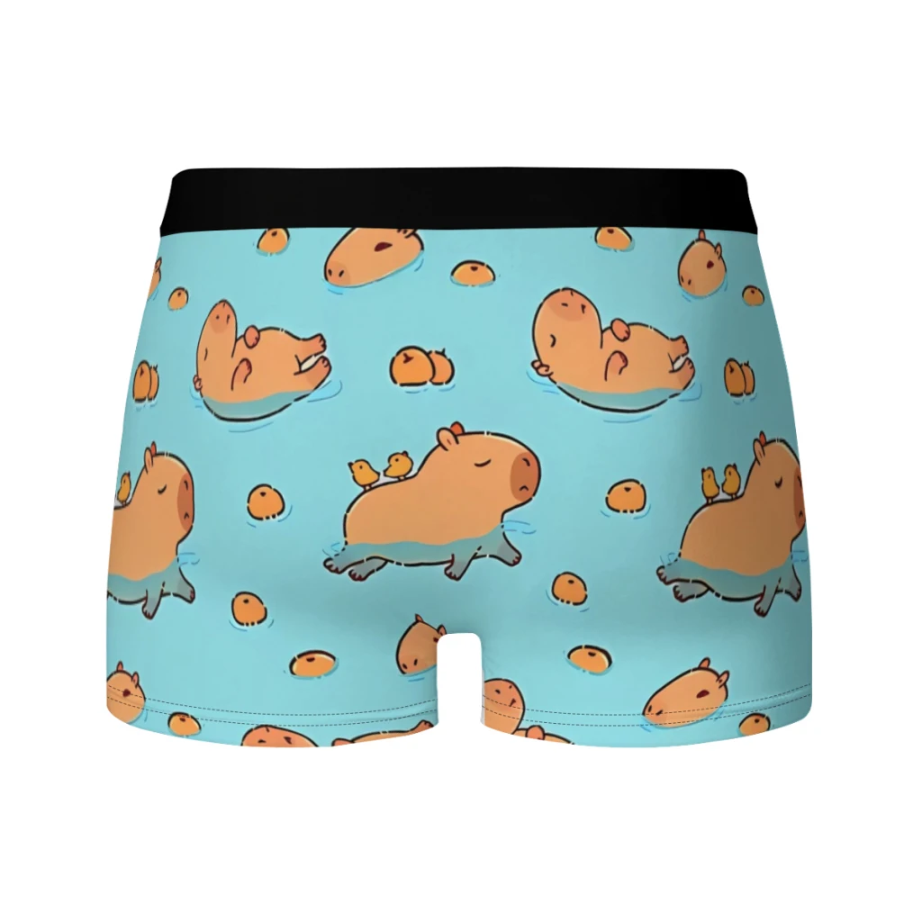 Capybara pattern swimming with oranges Boxer Men's Panties Underpants Male  Breathable Man Boxershorts Underwear For Men