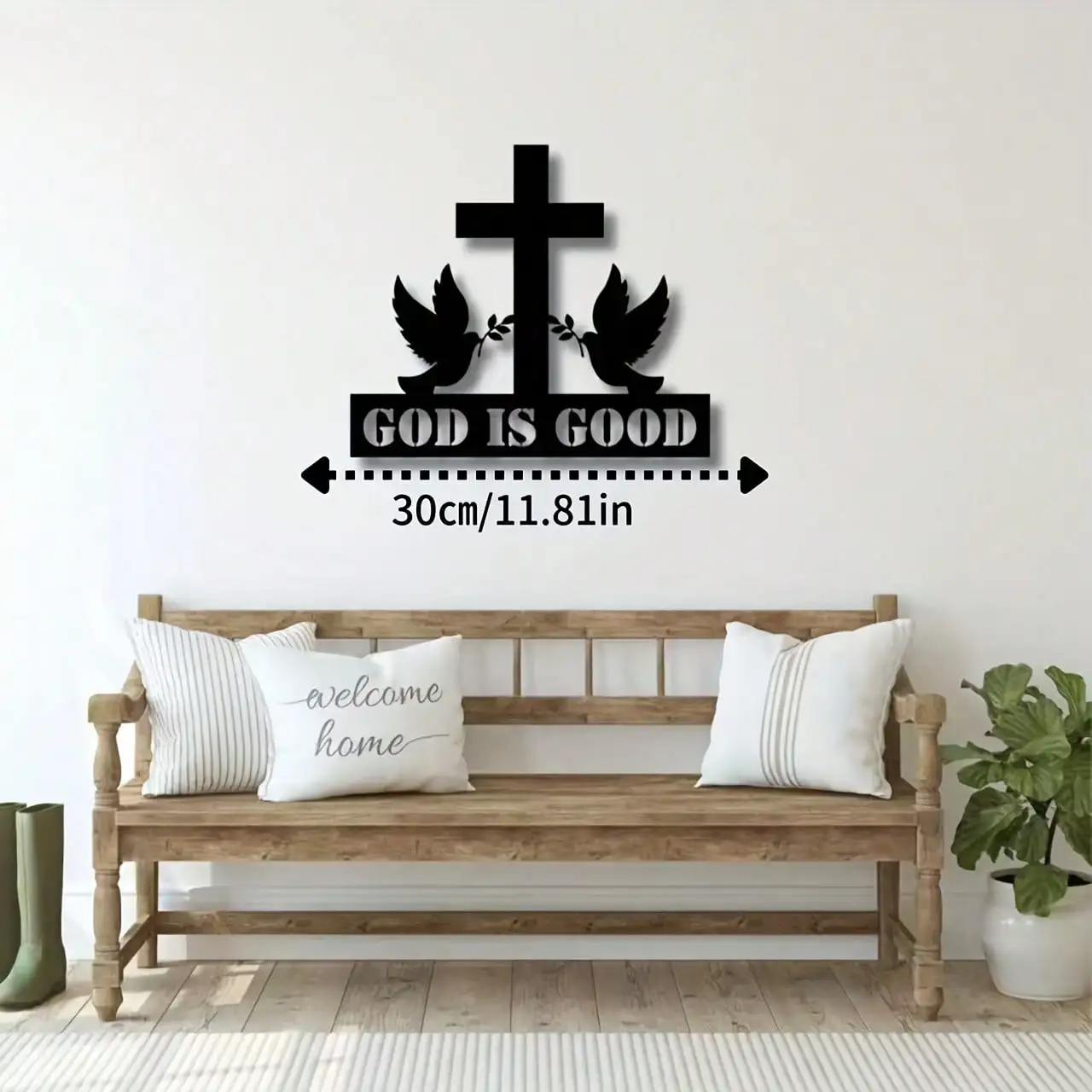 CIFBUY Wrought Iron God Is Good Wall Art, 3D Christian Decor, Inspirational Faith Gift for Christmas & All Occasions