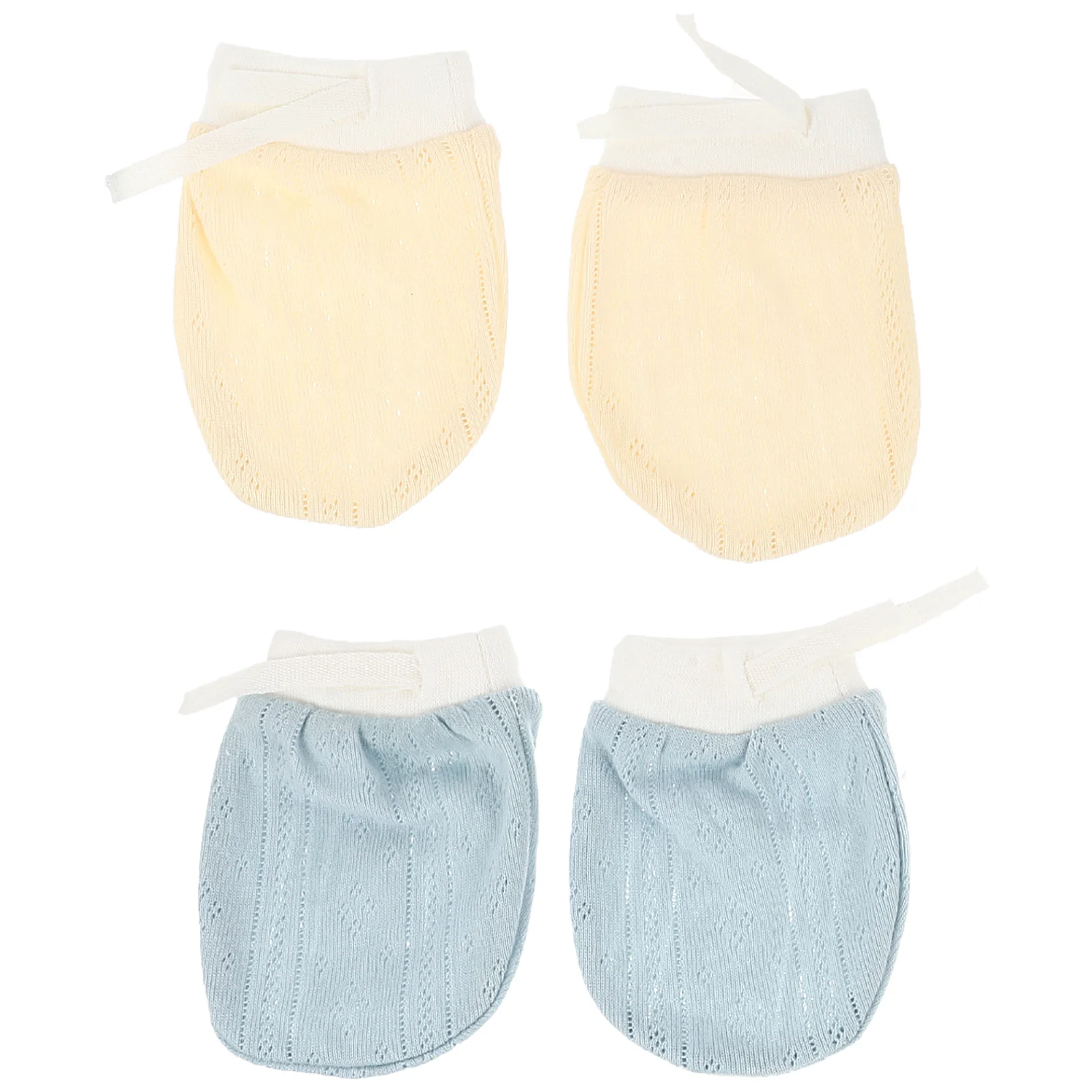 

2Pairs Anti-Scratch Cotton Baby Mittens Breathable Soft Infant Gloves Newborn Protective Hand Covers Toddler Accessory