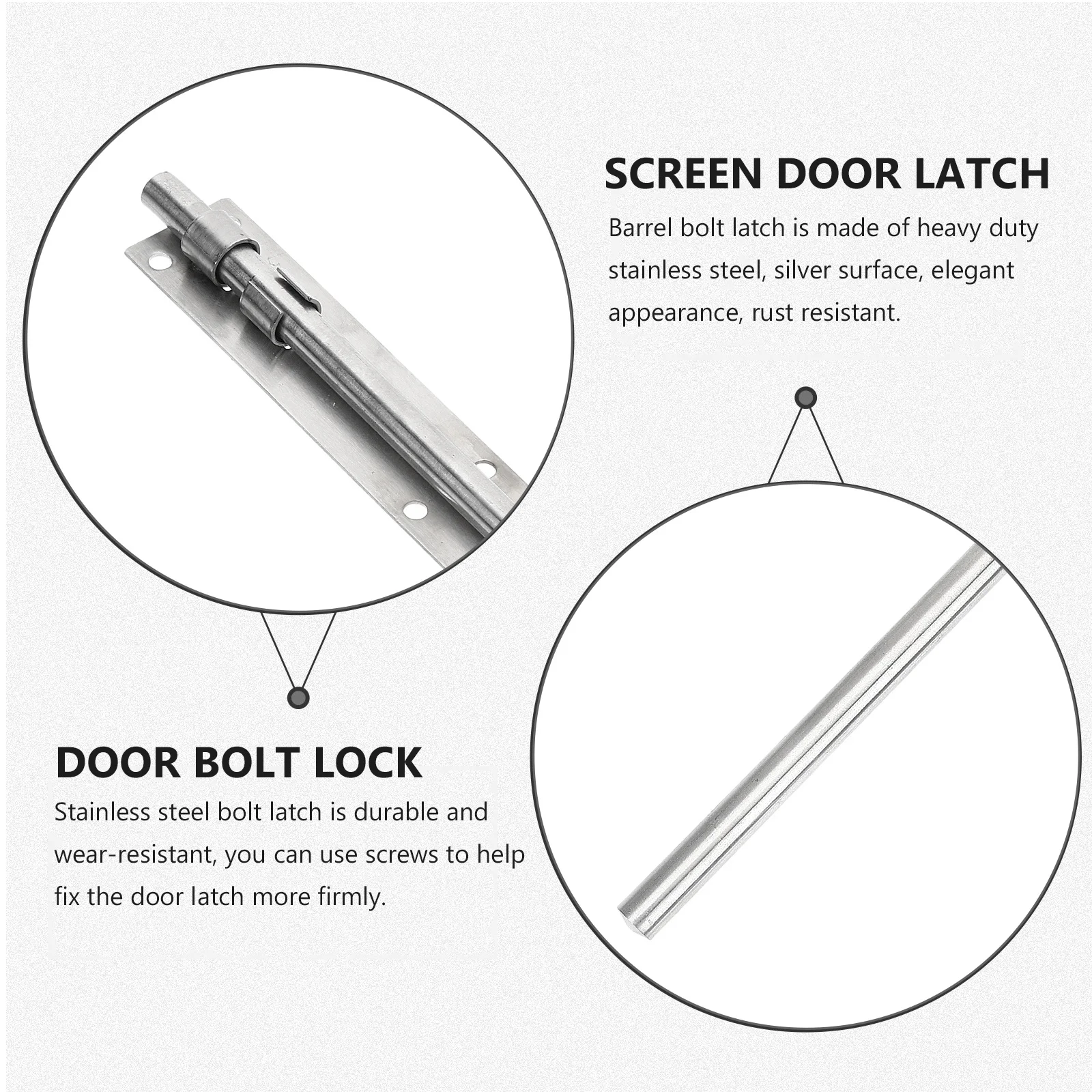 

Heavy Duty Steel Barrel Bolt Latch Slide Lock For Door Fence Gate Shed Bathroom Indoor Slide Latch Outdoor Use