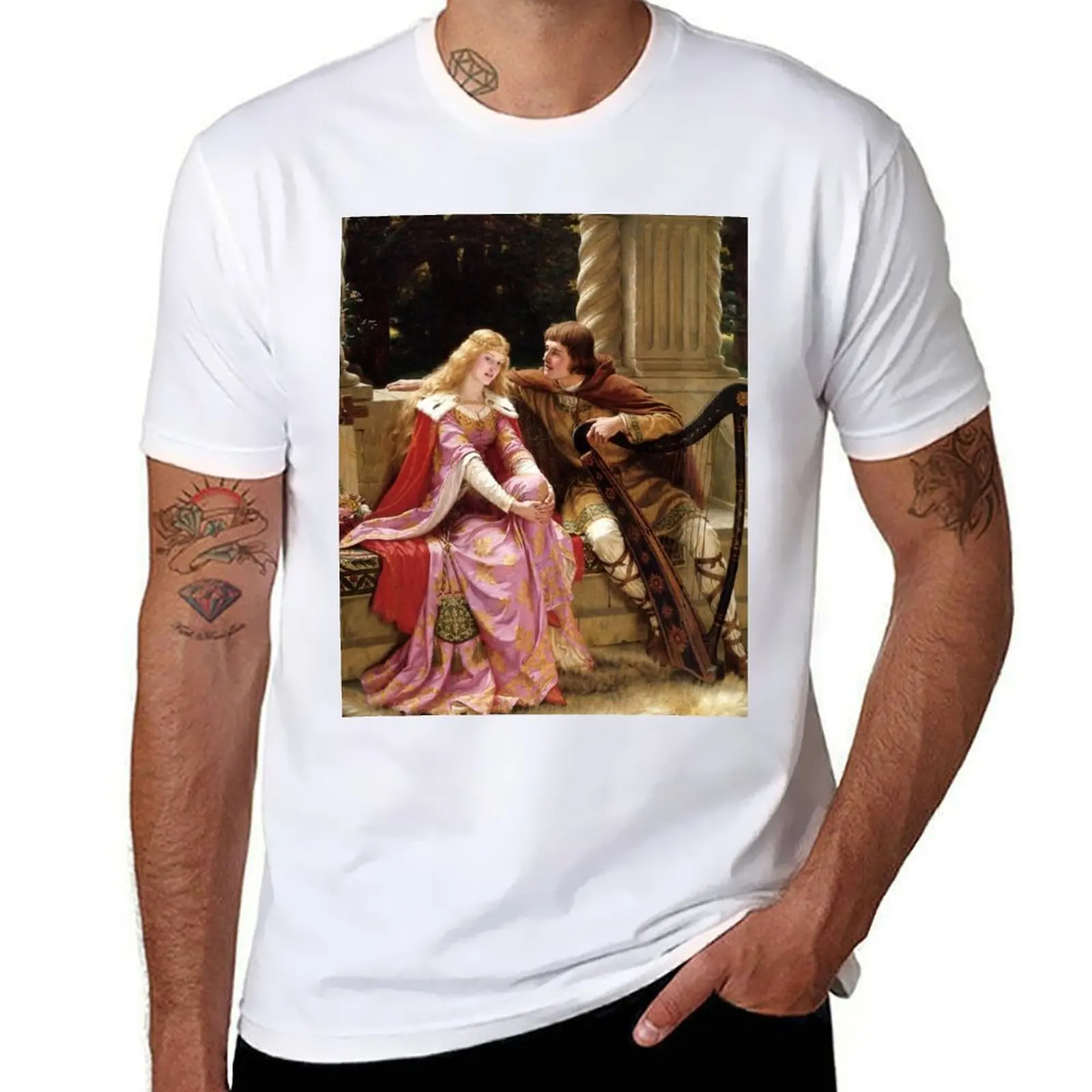 

Edmund Blair Leighton Tristan and Isolde T-Shirt t shirt custom print t shirts for man slim fit T-Shirt