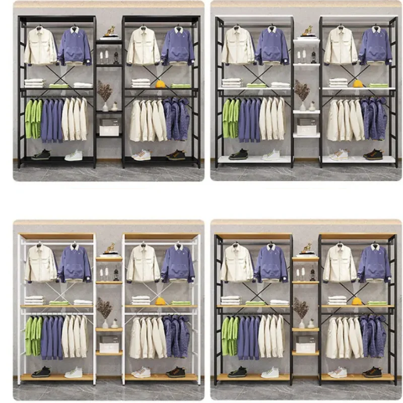 

OutdoorClothing Display Rack Double Floor Hanger Shopping Mall Men's And Women's Children's Clothing Rack Hanging Clothes Wrough