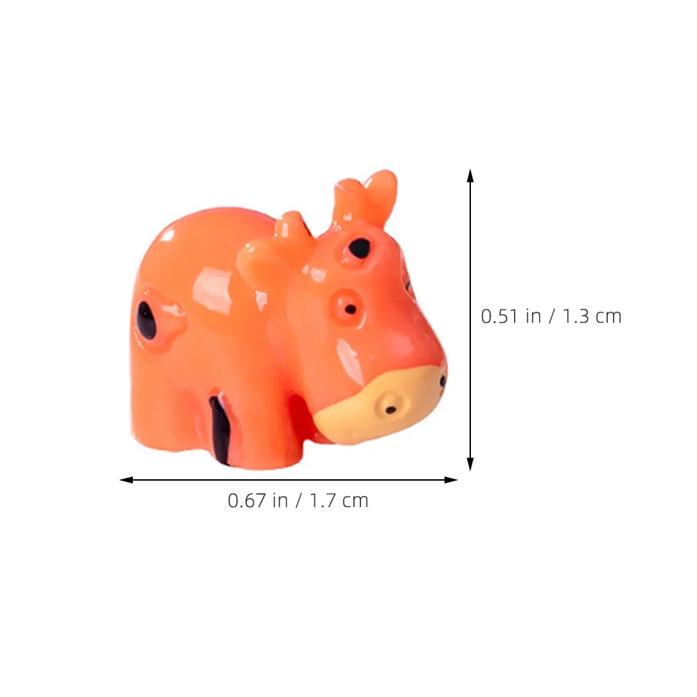 10pcs Colorful Mini Cow Statues Resin Garden Decor for Lawn Desktop Tabletop Farm Theme Landscape Adornments