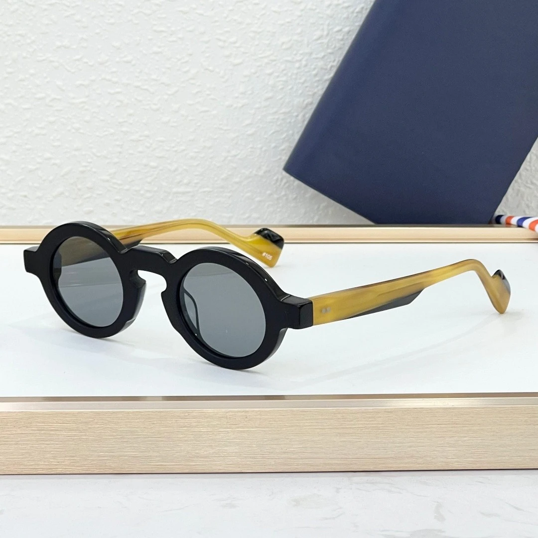 

PORFESSEUR Belight Round Shape Acetate Retro Vintage Sunglasses Unisex Cool Fashion Trendy With Case
