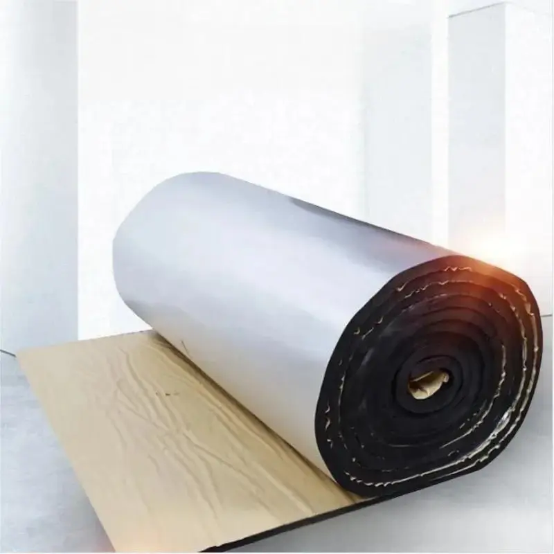 Self Adhesive Aluminum Foil Backing Adhesive Soundproof Cotton B1 Grade Flame Retardant Insulation Cotton Roof Aluminum Foil