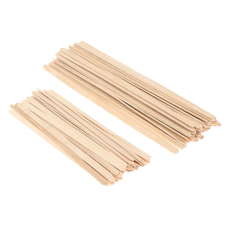 50pcs Disposable Wooden Coffee Stirrers Hot Cold Drinking Stir Beverage Sticks