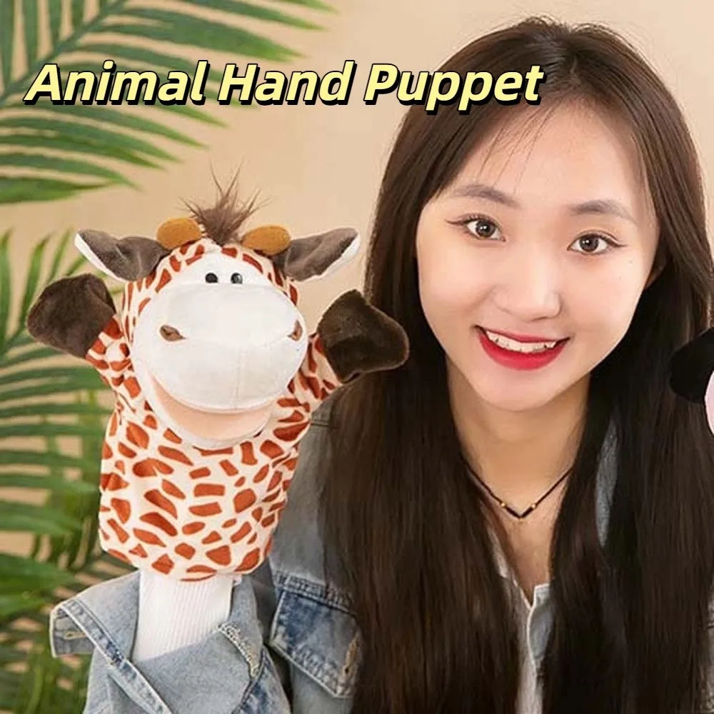 Marionnette à main en forme d'animal en peluche, dessin animé interactif, marionnettes à doigt, singe mignon, poupée à main, accessoires d'histoire de maternelle