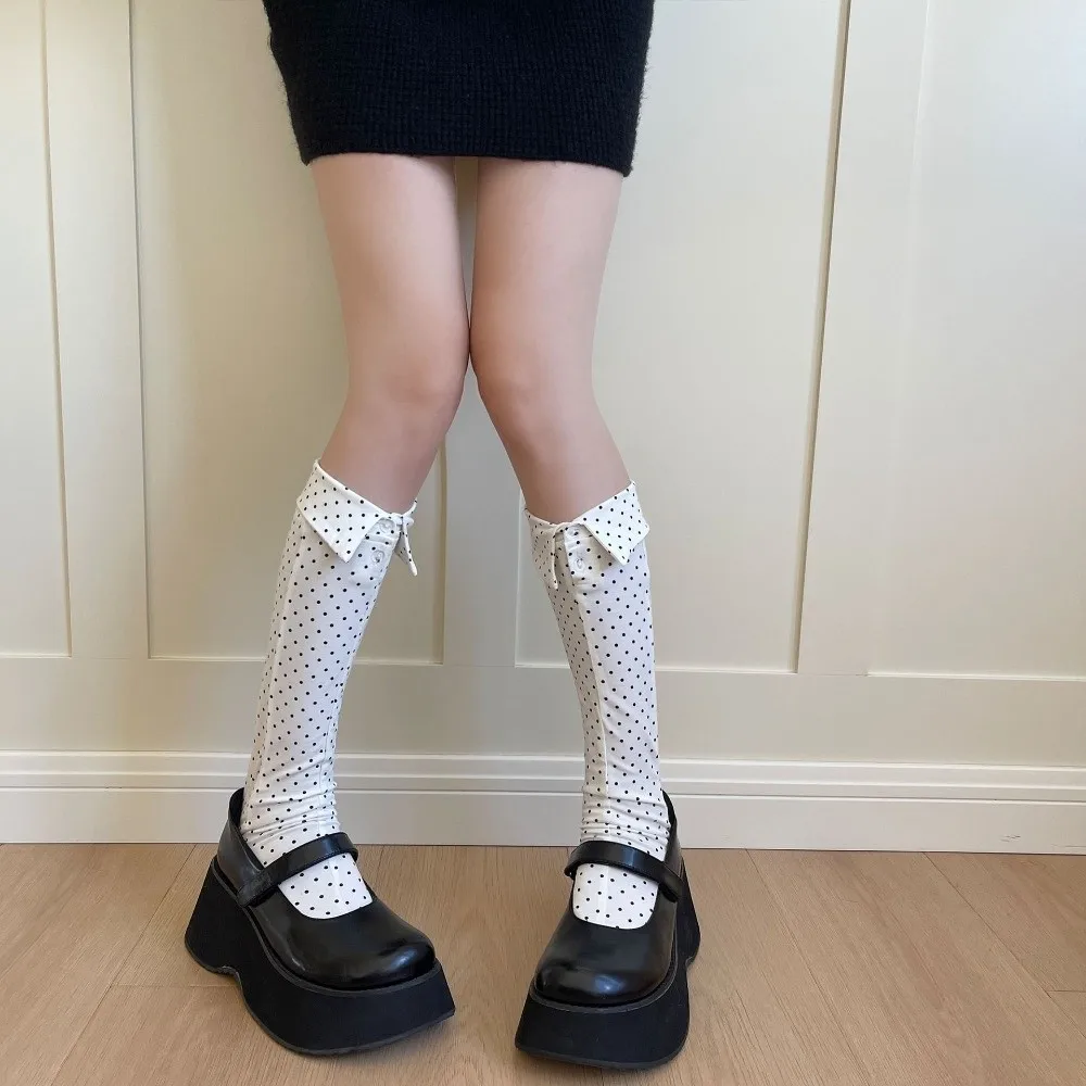 

Comfortable Button Flip Collar Socks Novelty Lapel Polka Dot Socks Patchwork Creative Short Ankle Socks Female