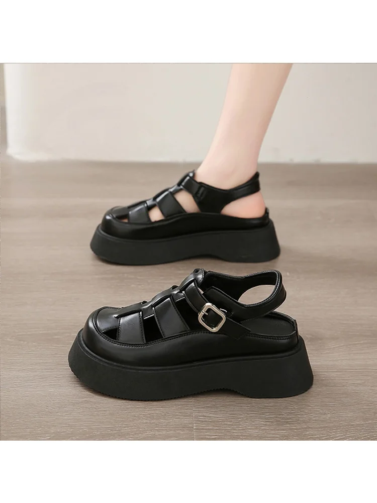 

Женские сандалии Bla с вырезами, новинка 2023 года, летние уличные тапочки Faion Thi на каблуке, одинаковые юбки, римские тапочки, повседневные сандалии