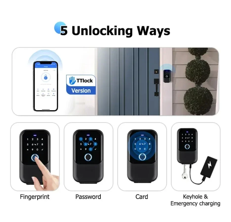 Smart Key Box Waterproof Tuya Ttlock Fingerprint Bluetooth Wifi Digital Security Lockbox APP Remote Access  Airbnb Door Lock Box