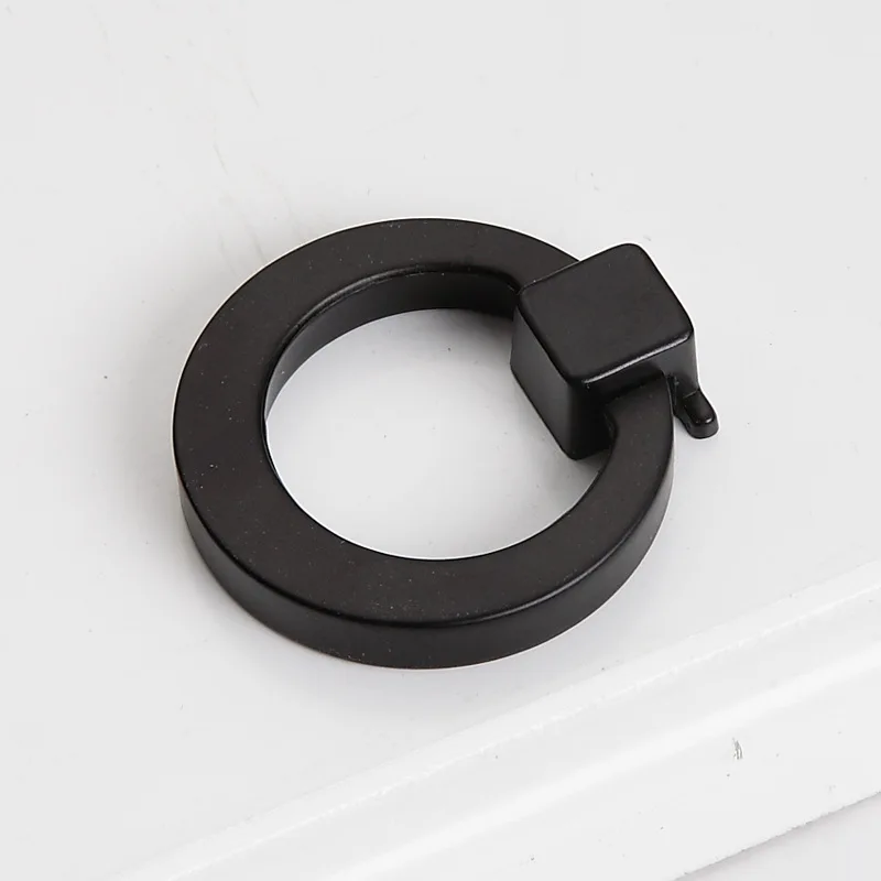 European Style Single Hole Pull Ring Round Button Modern Minimalist Bedside Table Wardrobe Door Wine Cabinet Drawer Handle Knobs