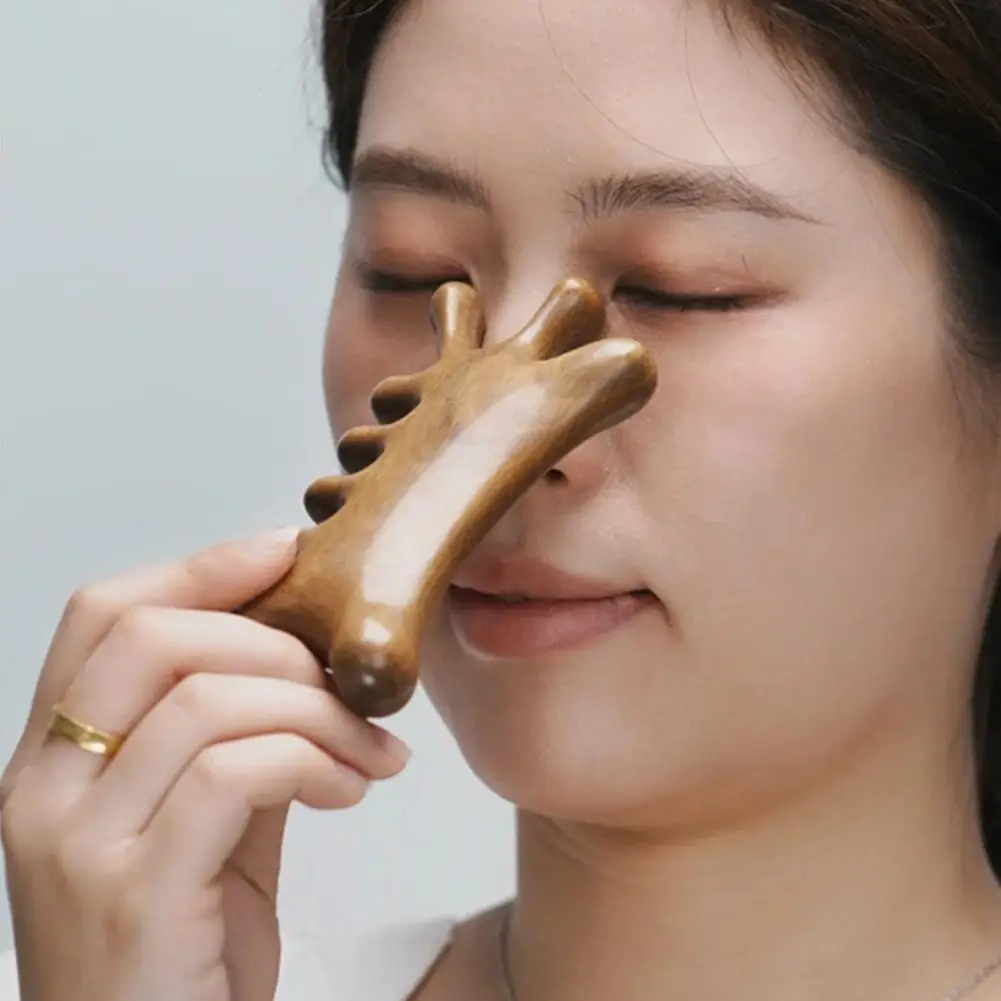 

Meridian Massage Comb Five-Tooth Handleless Chinese Sandalwood Comb Circulation Head Acupuncture Meridian Scalp Comb Blood J3U4