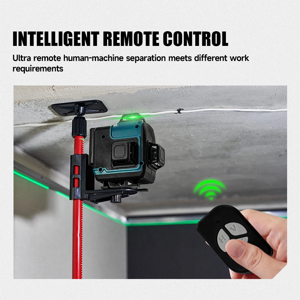 Livello laser 4D 16 linee orizzontali e verticali con telecomando verde 360 ° Livelli laser autolivellanti per pin batteria Makita