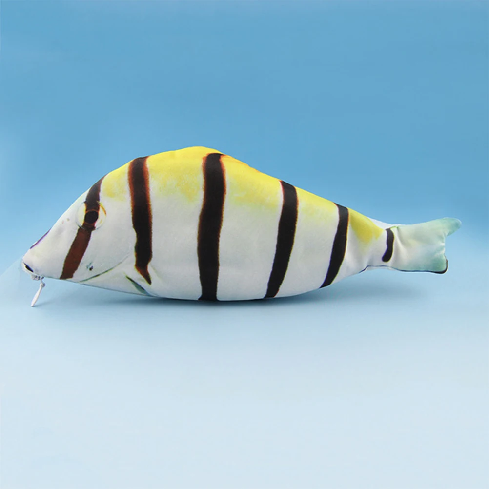 

Simulated Fish Pencil Bag Multifunctional Stationery Coin Case Eco-Friendly Striped Pattern Kids Students Boys