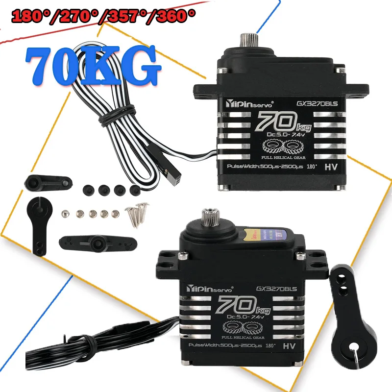 70 kg Digital Servo Bürstenlosen Motor 180/270/357/360 Grad Metall Getriebe Servos Power Funktionen Teile für RC Auto Roboter Modell Spielzeug