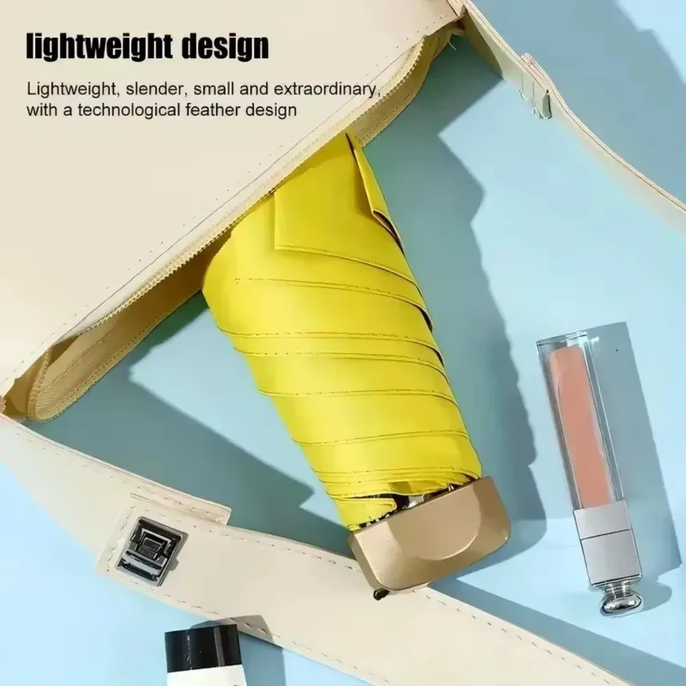 Tragbarer UV-Schutz Taschen-Regenschirm Ultraleichter Faltbarer Taschen-Sonnenschirm Mini Dual-Use Sonnenschirm für den Sommer – Detail 4