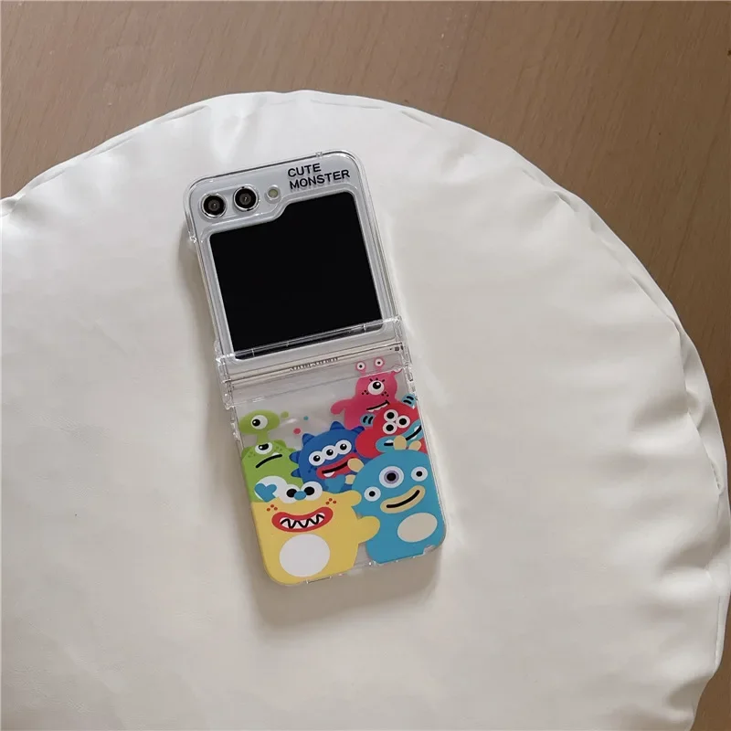 Linda funda de teléfono con cordón Monster para Samsung Galaxy Z Flip 6 5 4 3, funda trasera protectora para ZFlip4 ZFlip5 ZFlip6