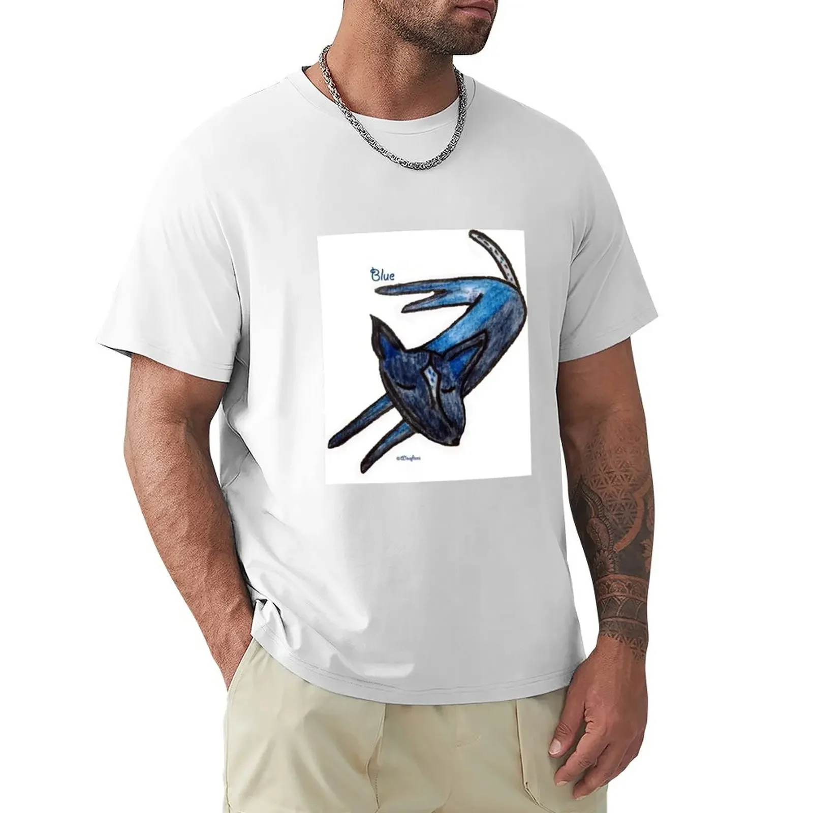 Blue (an Australian Blue Heeler) T-Shirt vintage blacks Men's cotton t-shirt