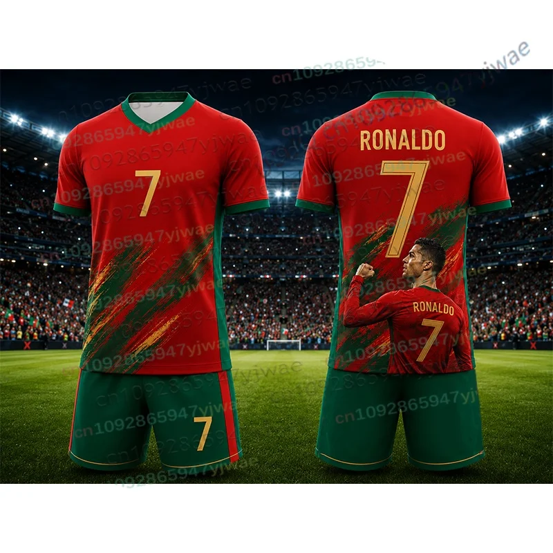 26/27 Special Edition No.7 Fans Football Jersey Tee Shorts Set Women Men Sportwear Summer Casual Kids Tshirt Set 2 Piece Set