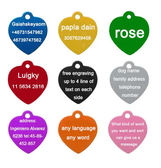 1pcs Free Laser Engraving Personalized Custom Pet Dog ID Tag Cat Puppy Name Pendant Tags Pets Tag Collar Anti-lost Nameplate