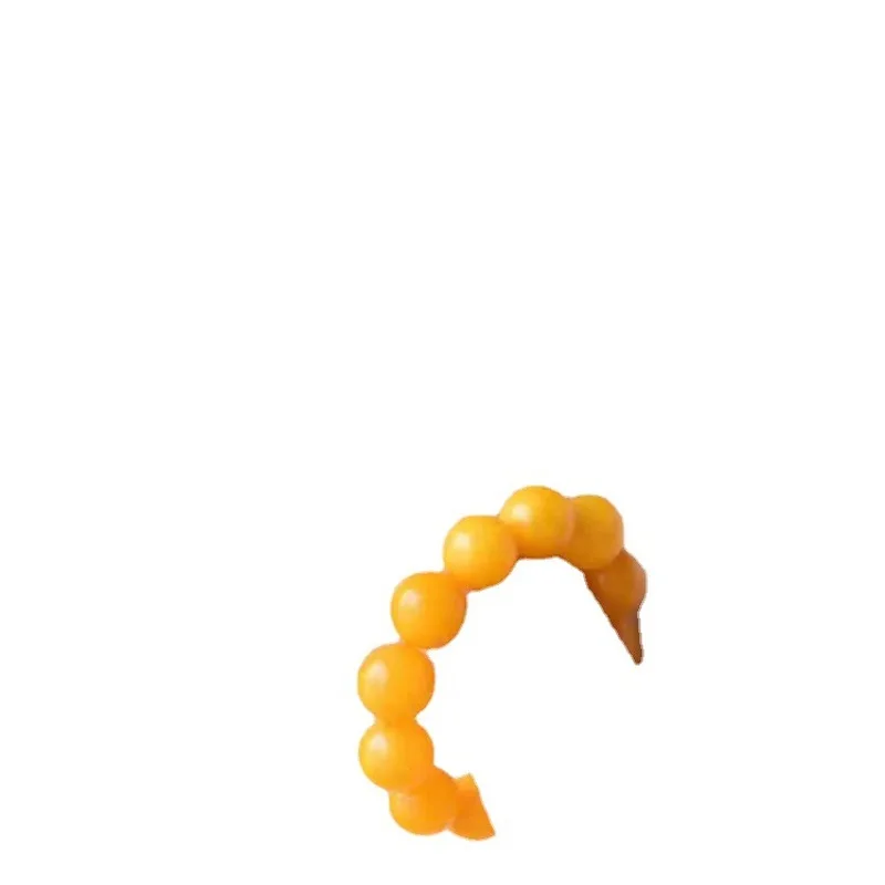 Chicken oil single-loop with round Buddhist beads, yellow amber bracelet for men and women 5