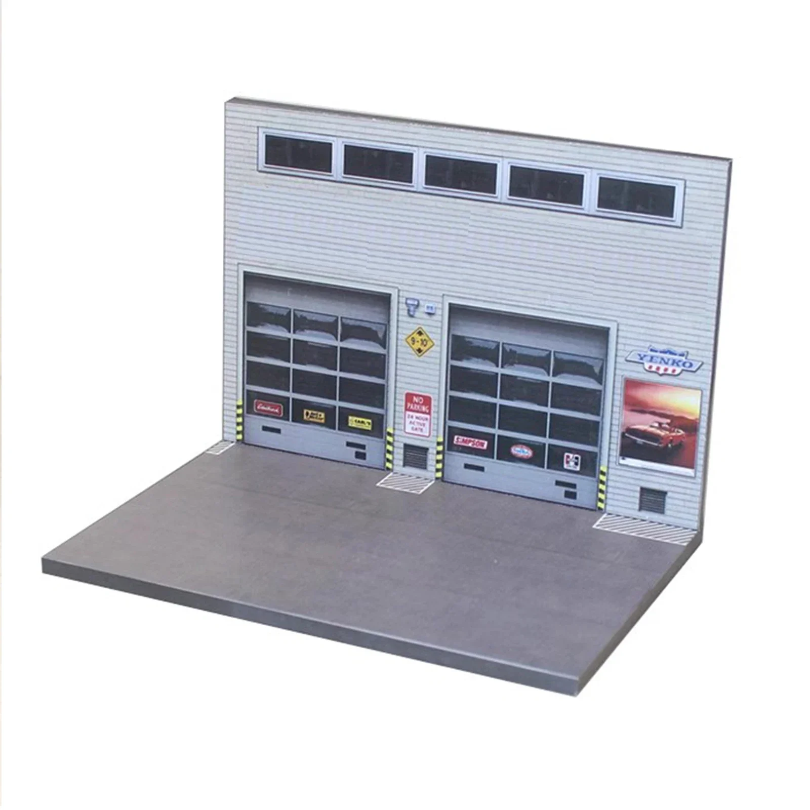 ใหม่ 1:64 โรงรถที่จอดรถรุ่น Diorama City Street Building ฉากของเล่นสนุกชุดอุปกรณ์เสริมของขวัญ