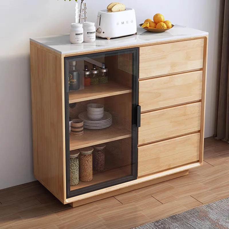 Locker locker household meal preparation storage cabinet solid wood color living room tea