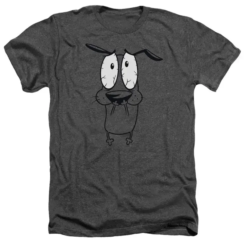 COURAGE THE COWARDLY SCARED Licensed Adult Men's Heather T shirt SM 3XL