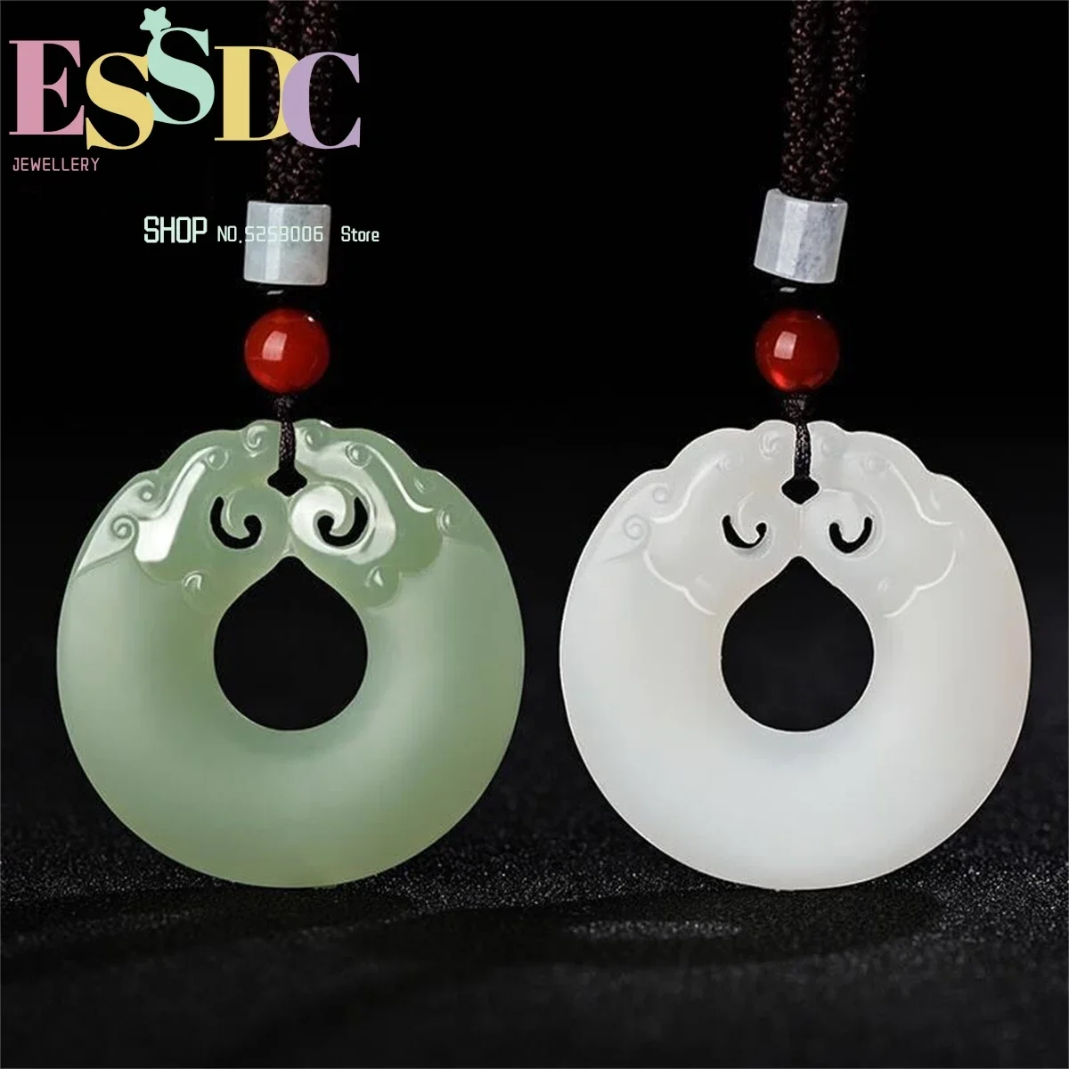 

Hotan Jade Double Dragon Protector Синий Нефритовый Овечий Жир Белый Нефрит Пряжка Мир Подвеска для Мужчин и Женщин Ожерелье Очарование Мода