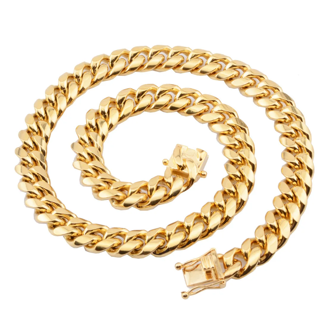 Trendy Necklace 6mm To 12mm Gold Cuban Chain Gold Plating Miami Cuban Link Chain Necklace For Men Women Wholesale Jewelry