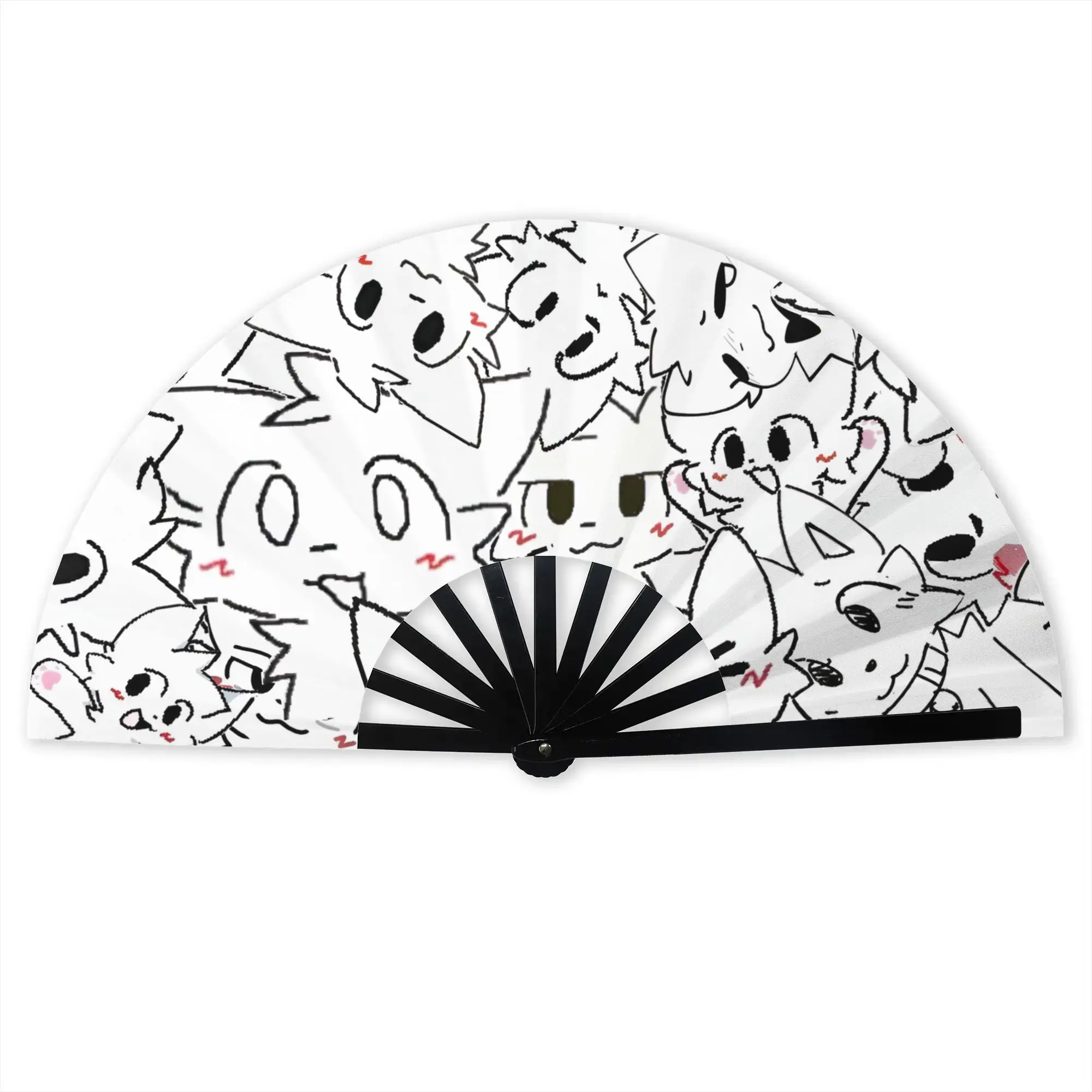 Personalised Boykisser Silly Cat Hand Fan Promotional Gift Party Cartoon Durable Folding Fans Creative Bulk Pack Fan