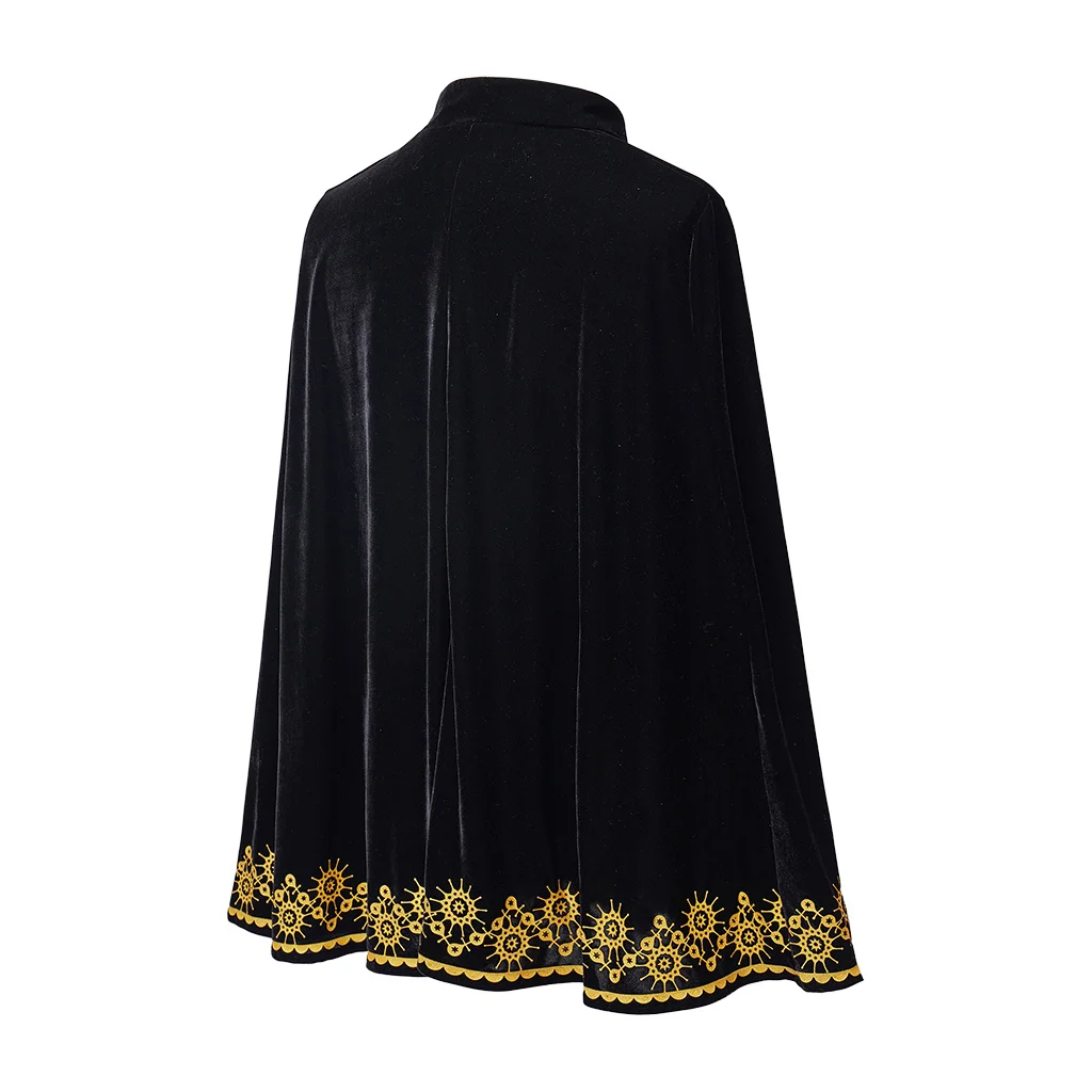 Medieval King Prince Cosplay Cloak Halloween Party Carnival Performance Festive Black Kings Cape