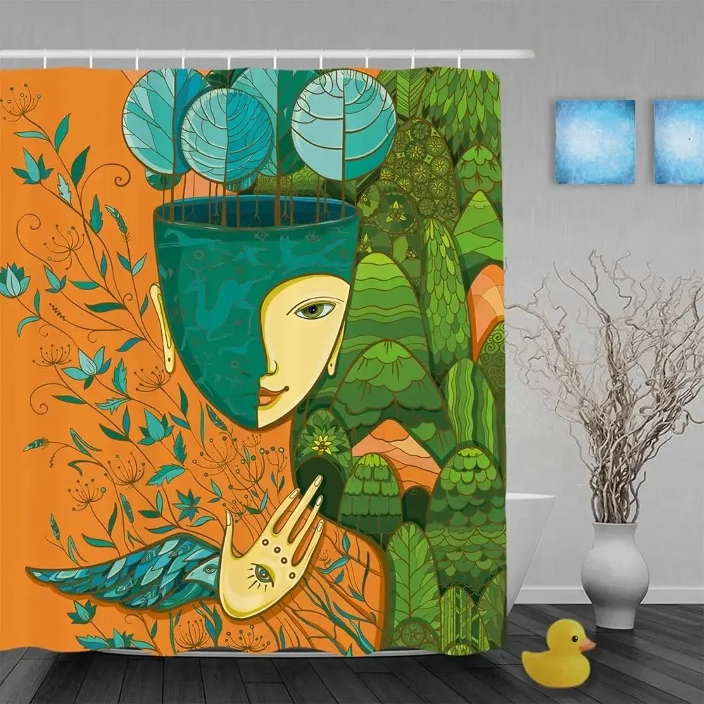 Mother Nature With Animals Trees Flowers And Mountains Goddess Of Summer Home Decorative Polyester