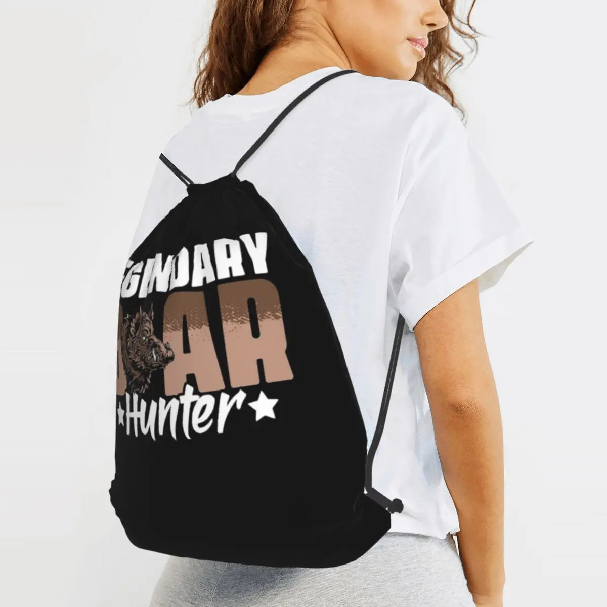 

Wild Boar Hog Hunter Backpacks Fashion Drawstring Bags Sports Bag Book Bags for Travel School